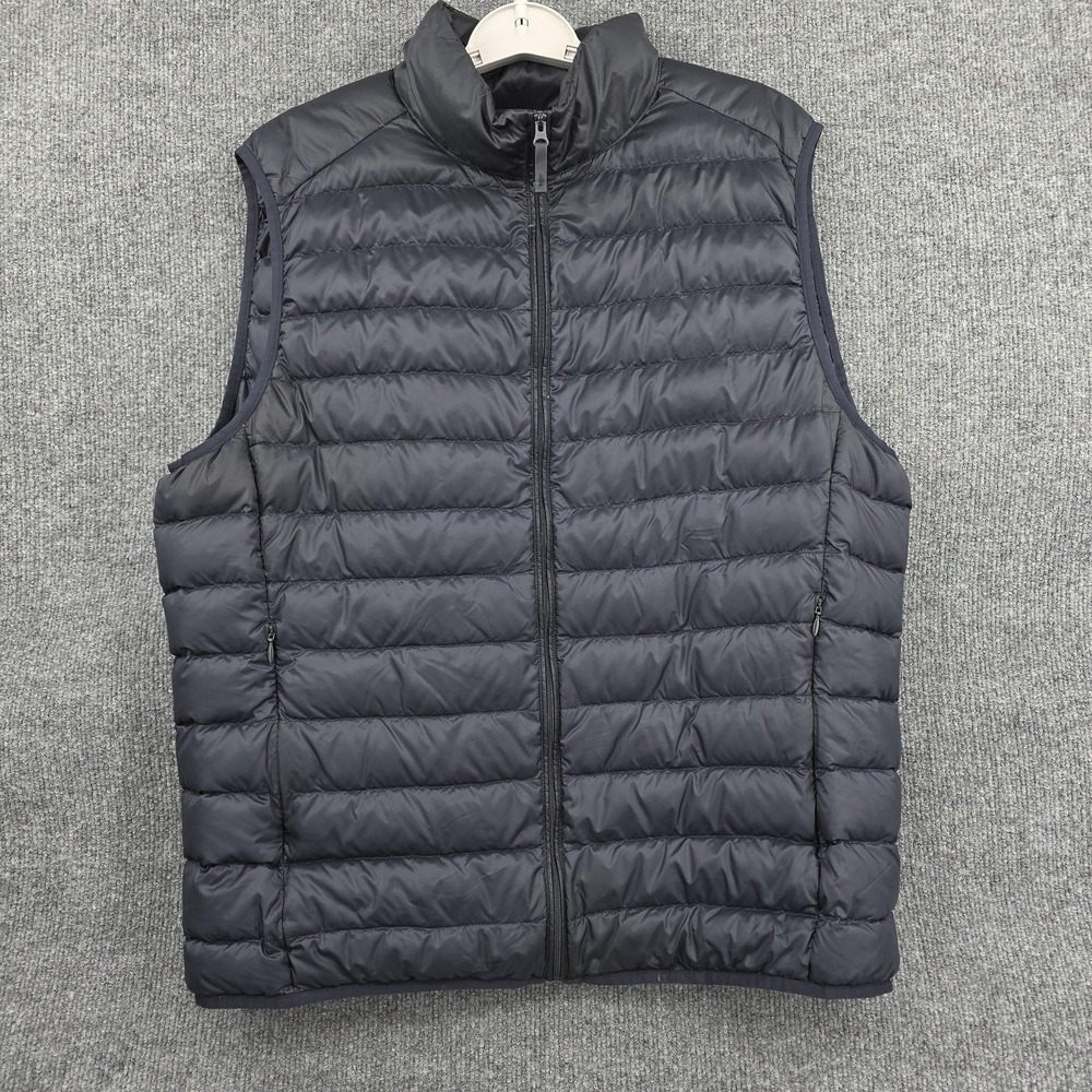 Uniqlo Down Puffer Vest Mens XL Blue Lightweight‎ Zip Water Repellent Outdoor
